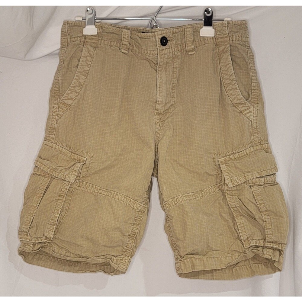 American Eagle Men’s 32 Brown Ripstop Cargo Shorts Long Inseam Outdoor Utility - Picture 5 of 9